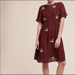 Anthropologie Embroidered Midi Dress